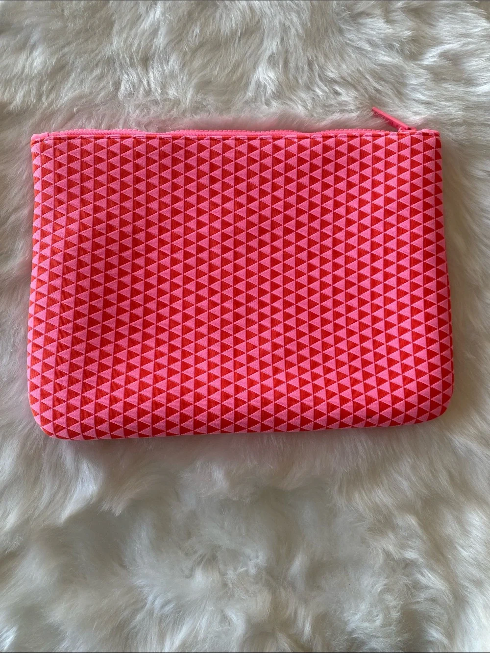 triangl swimwear Neon Pink Triangle Neoprene Zip Pouch